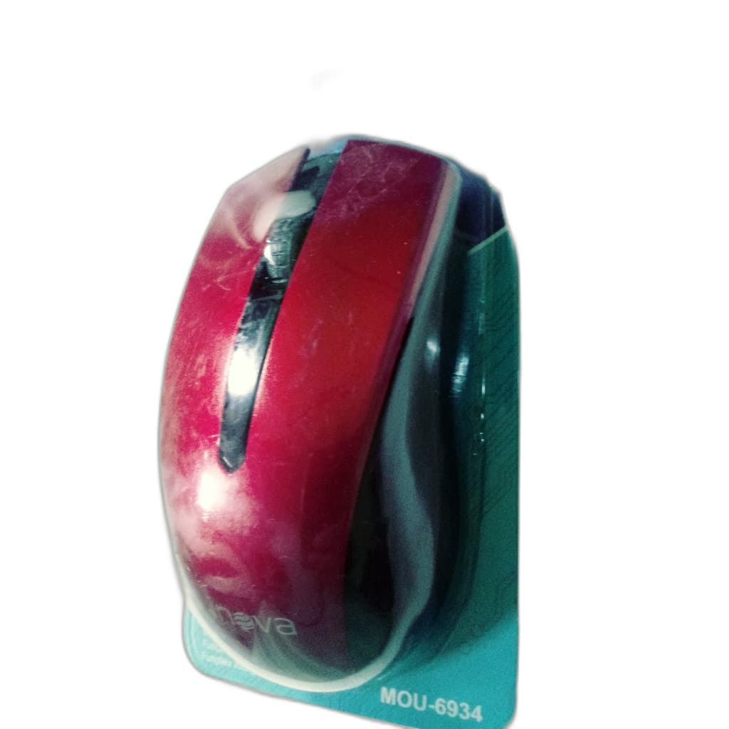 Mouse Óptico Vermelho Inova USB Resistente MOU-6934 prático e rápido