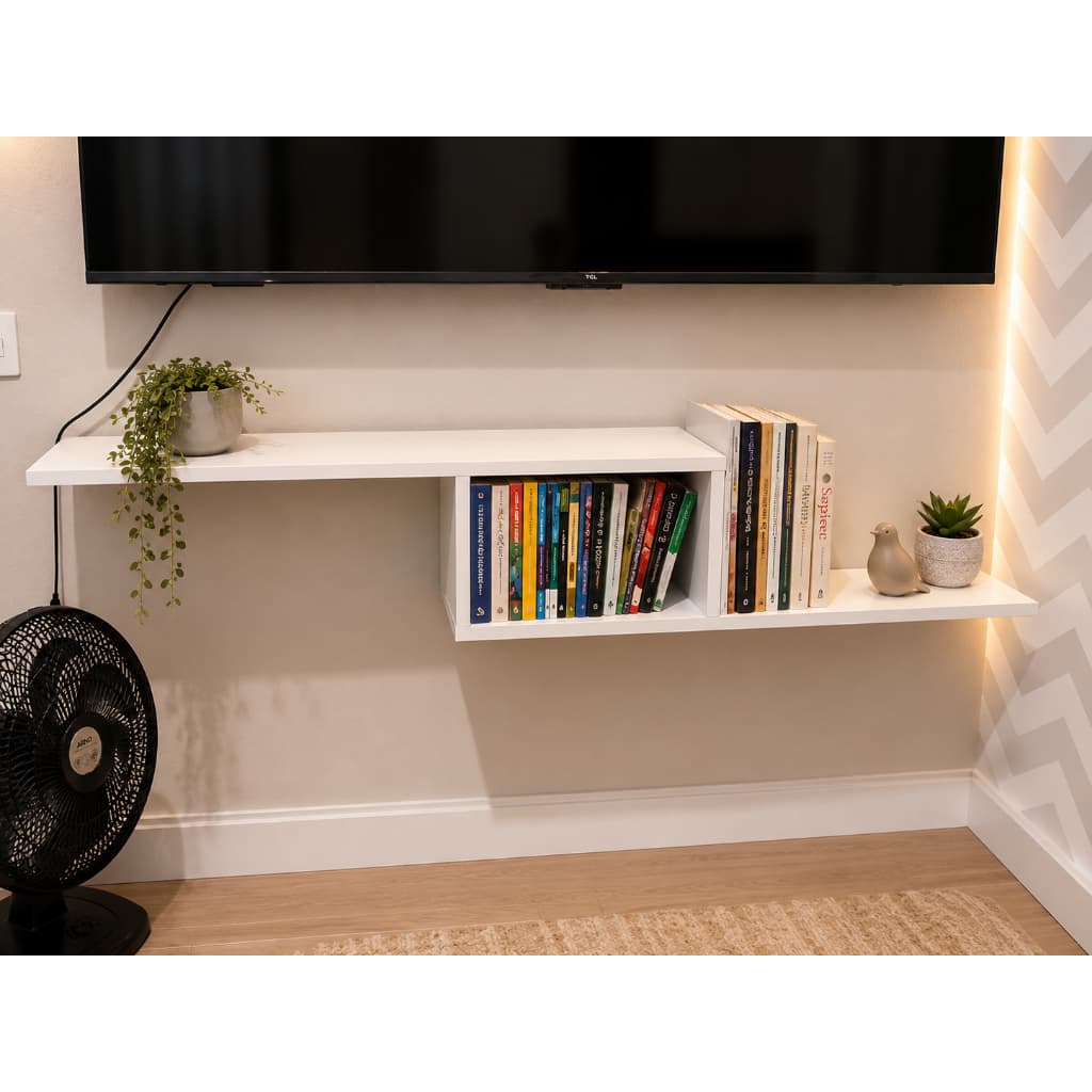 Rack Suspenso Para Tv Prateleira Sala Quarto Escritório - Compmovel