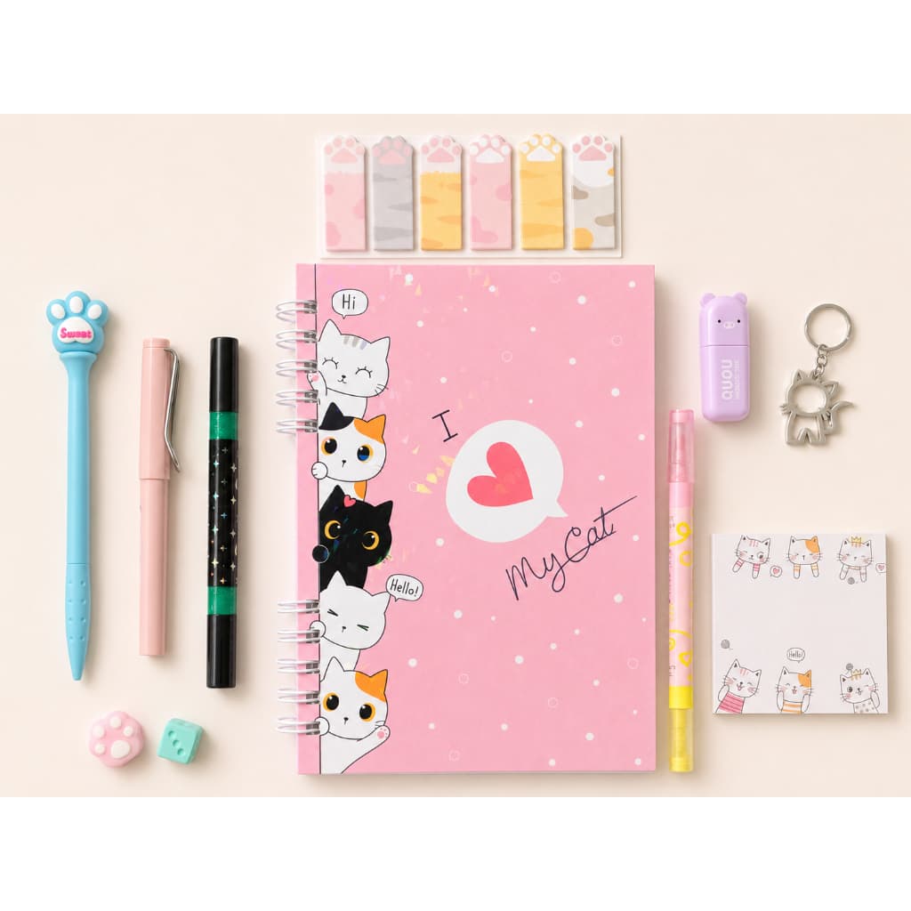 Kit Papelaria Fofa Kawaii 12 Itens Presente Criativo Menina