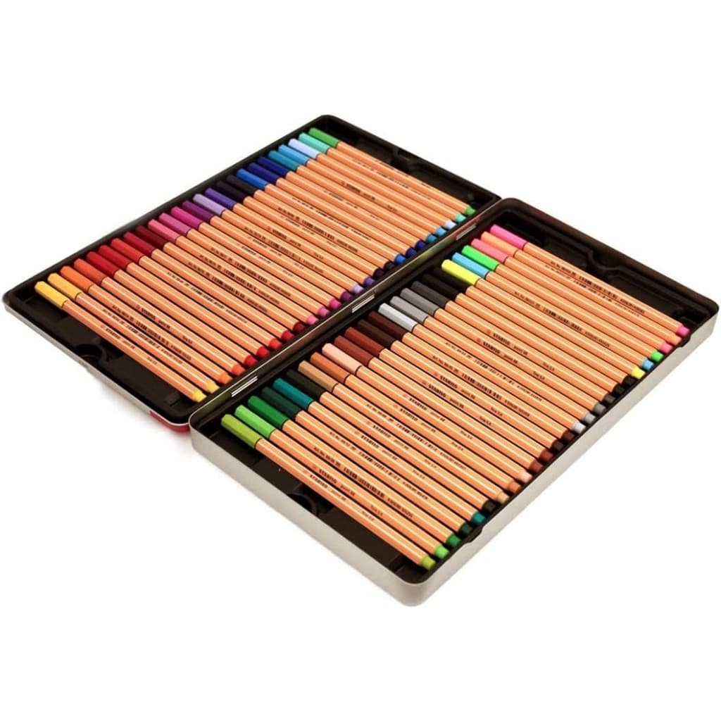 Estojo Caneta Stabilo 50 Cores Point 88 Original Profissional