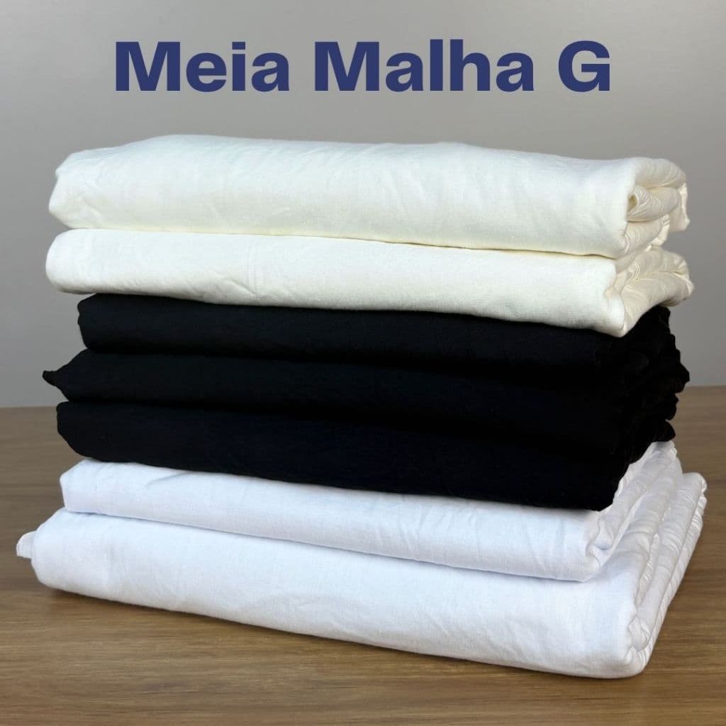 Pacote Retalhos Meia Malha Preta, Branca ou Off - Peças G grande acima de 80cm