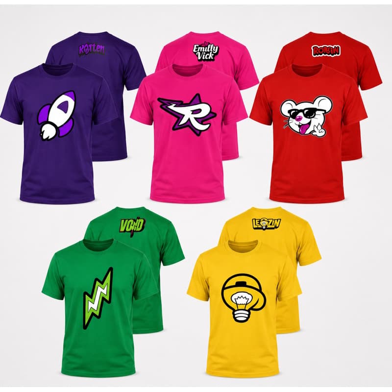 Camiseta Emilly Vick Katlen Void Leozin Robson Rato 100% Algodão Blusa Dos Rosa  Infantil Juvenil