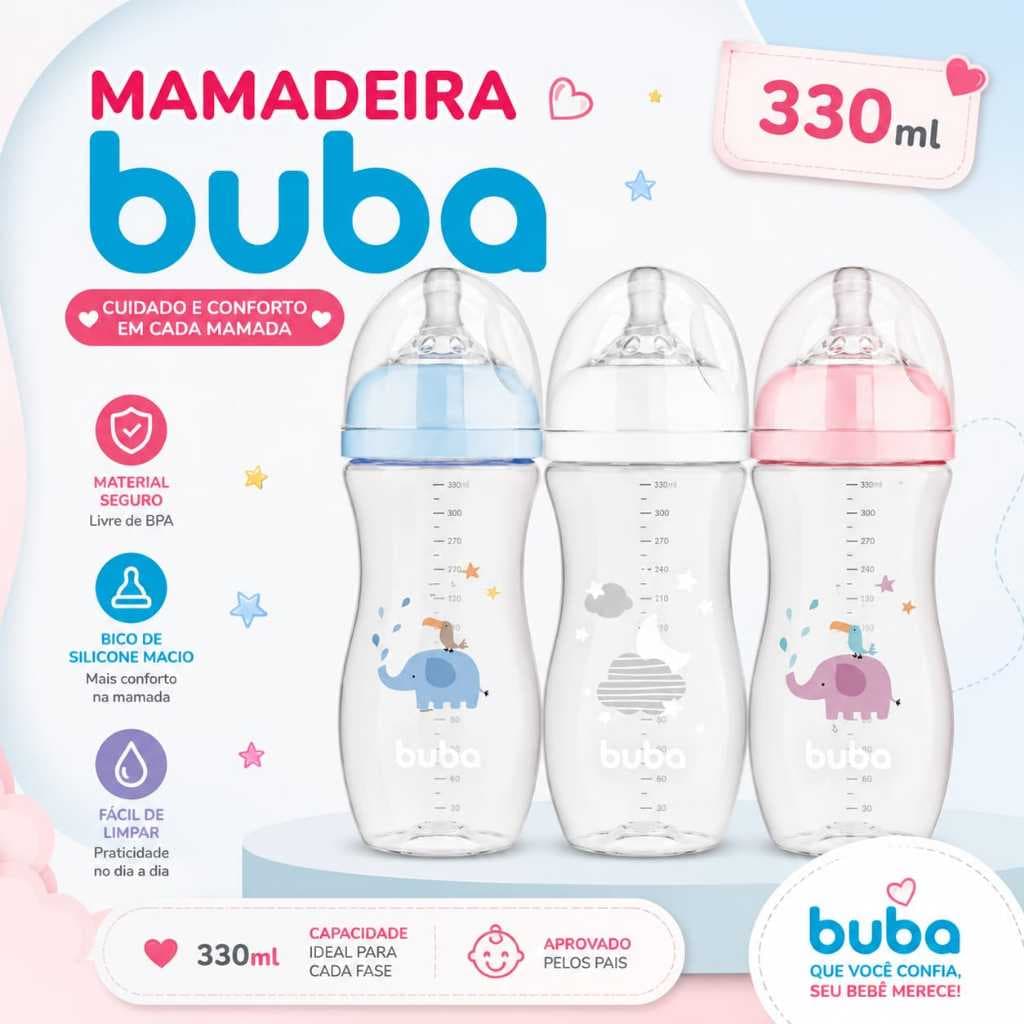 Mamadeira Para Bebe 330 Ml Com 2 Valvulas Bico De Silicone Com Proteção Mamadeira 330 Ml Para Bebes
