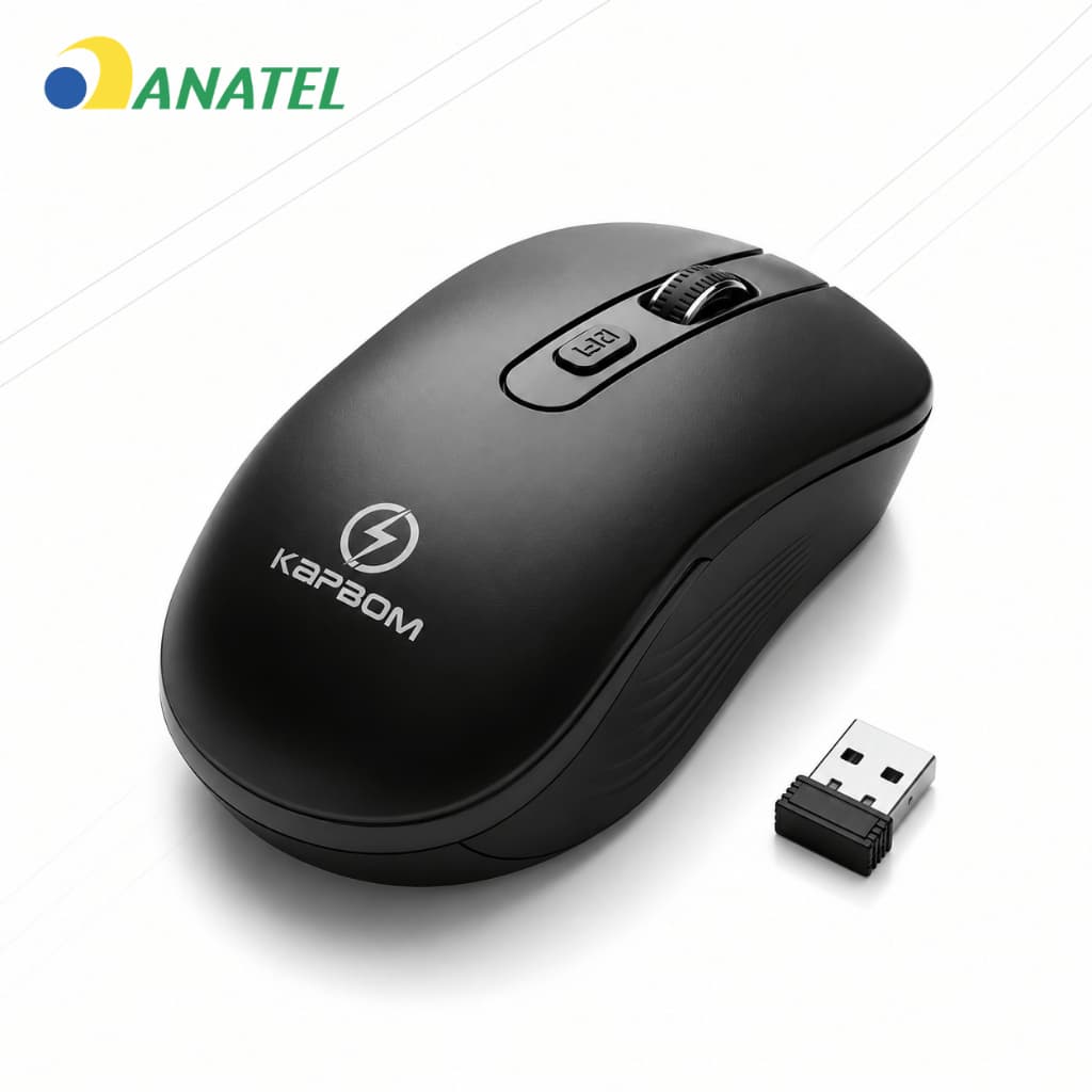 Mouse Sem Fio Ambidestro Ergonômico Com Controle de DPI Para Estudo Trabalho e Dia-a-dia Kapbom KA-602