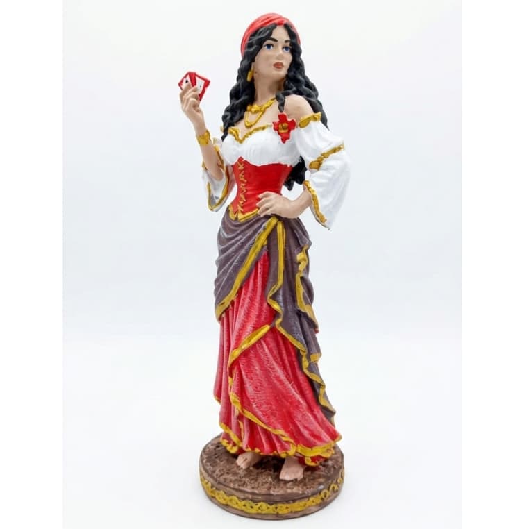Estátua Imagem Cigana Do Baralho 18cm Escultura Decorativa