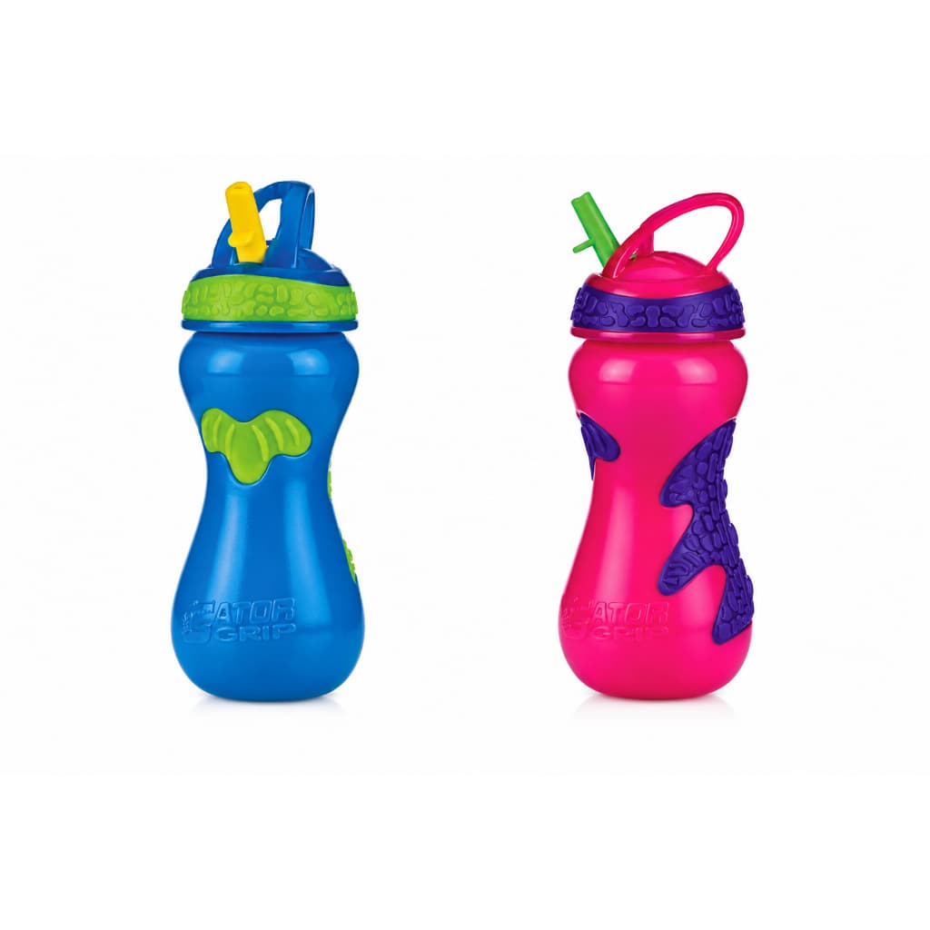 Copo Gator Com Canudo Rígido Retrátil 450ml Nuby Antivazamento