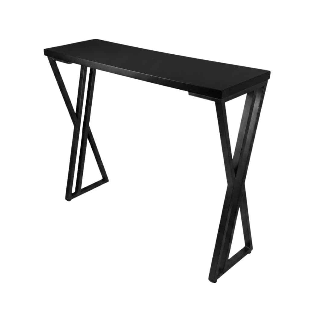 Aparador Qatar Mesa Decoração Hall Sala Estar Estrutura Metálica Tampo Madeira 30kg Resistente