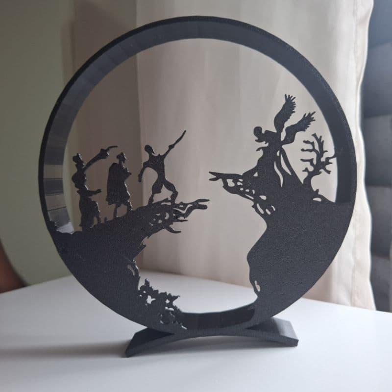 Peça Decorativa 3D Quadro – Cena Inspirada em Fantasia Conto dos três irmãos | Decoração Geek para Quarto e Sala