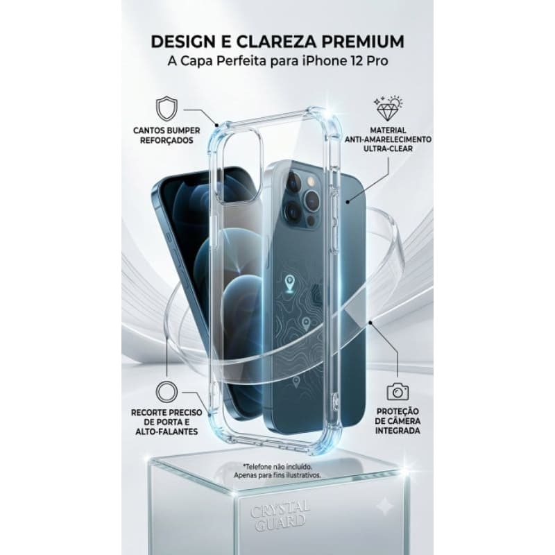 Capa iPhone 12 Pro Transparente Silicone Anti Impacto TPU