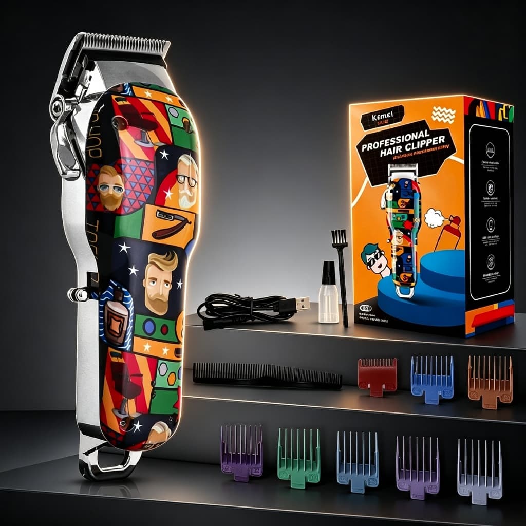 Máquina de Corte Kemei-MAX-2092 Profissional Clipper Cabelo, Aparador De Cabelo, Barbeador Multiuso
