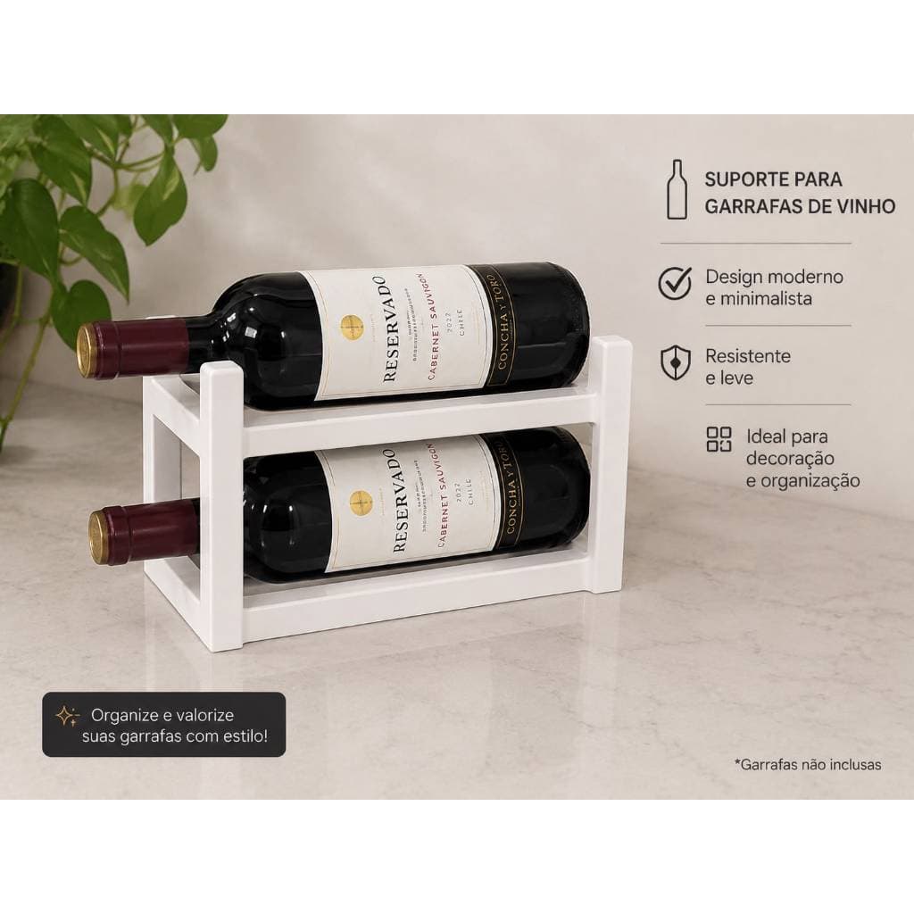 🍷 Suporte para 2 Garrafas de Vinho | Adega Organizadora Decorativa | Porta Garrafas em Impressão 3D