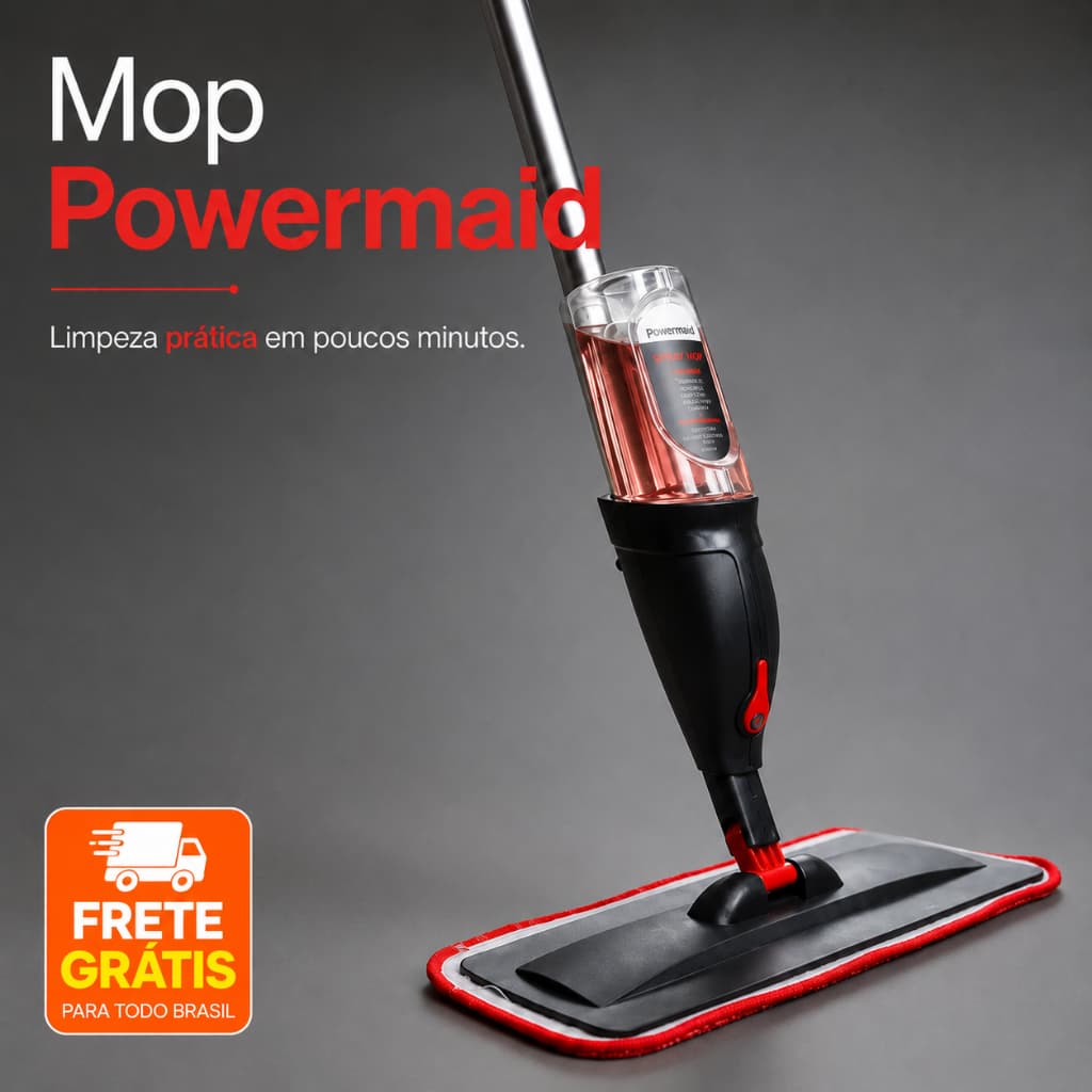 Mop Spray Reservatório Pulverizador Esfregão Rodo Spray Pano Microfibra Limpeza Pisos Powermaid