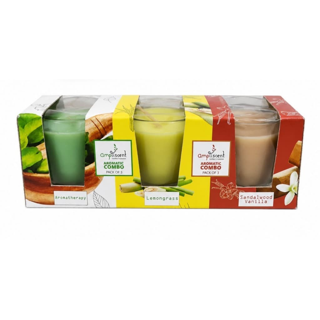 Kit 3 Velas Aromáticas Perfumadas em Copo de Vidro – Aromatic Combo