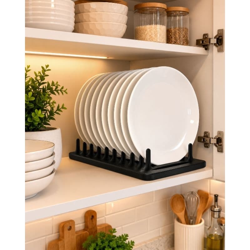 Organizador de Pratos Suporte para Armário e Bancada Cozinha - 10 Lugares