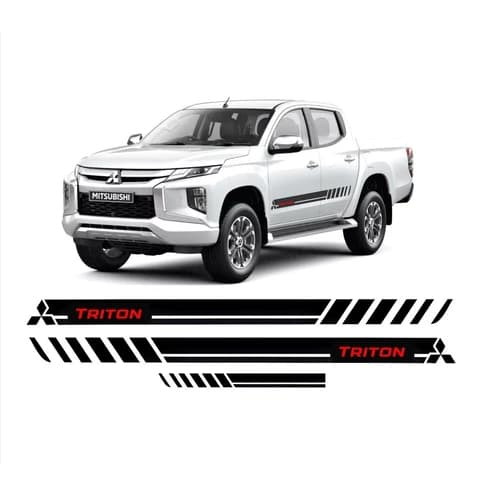 Kit 3 Adesivos Nova L200 Triton  2021 A 2023 Faixa Lateral e Traseira Tuning Acessórios Personalizado