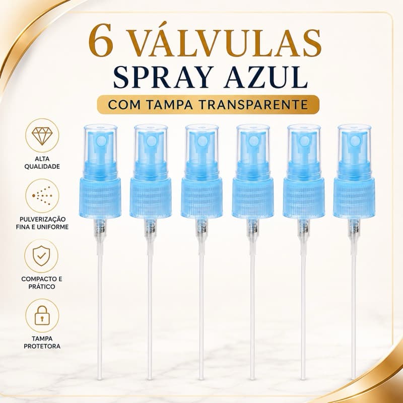 6 Válvulas Spray Azul com Tampa Transparente R. 13/410.
