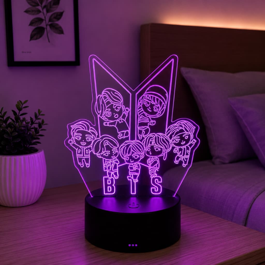 Kpop BTS Luminária LED / Luz Noturna /Abajur /  Presente Criativo e decoração