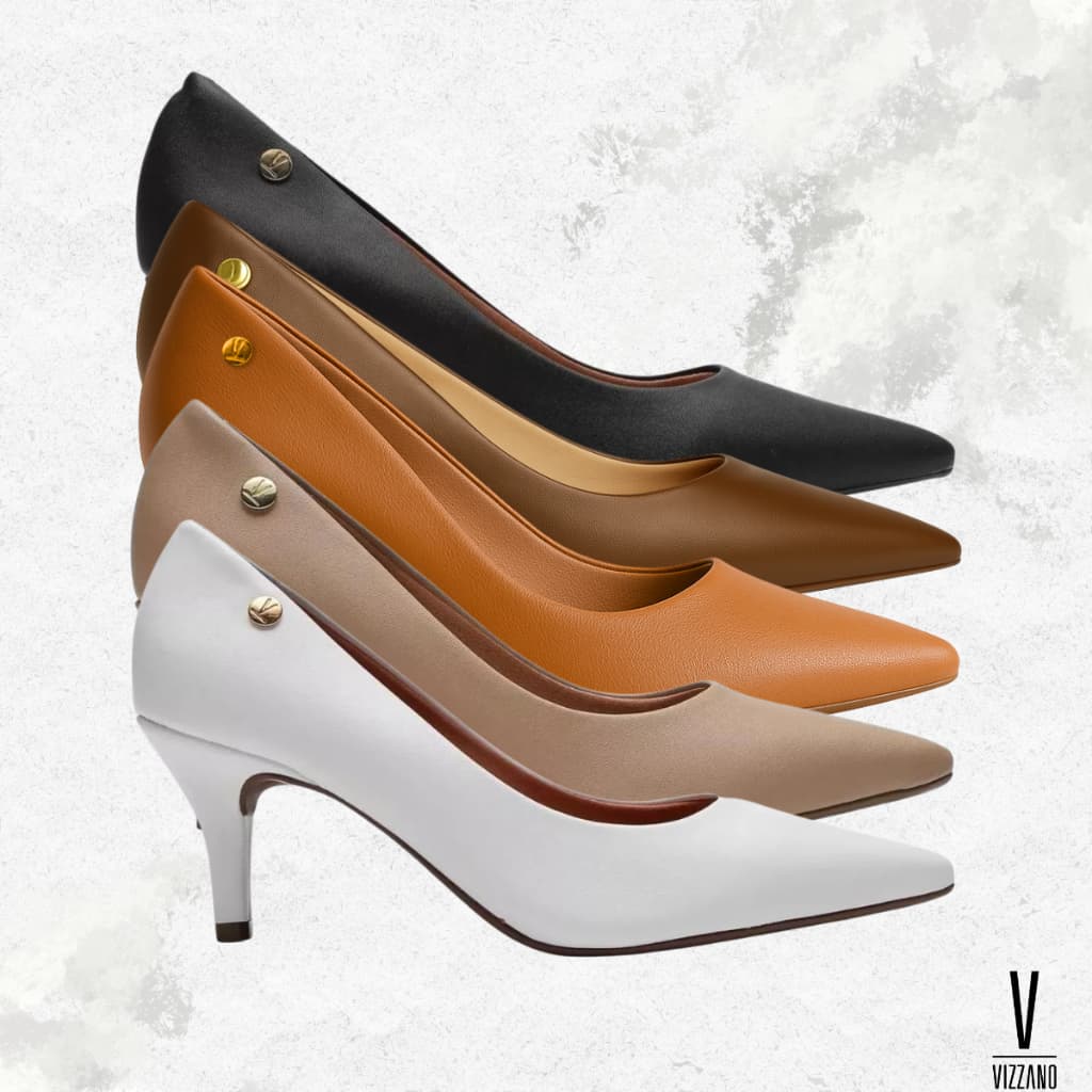 Scarpin Vizzano Feminino Salto Baixo Fino Macio Casual Elegante Sofisticado Original Confortável