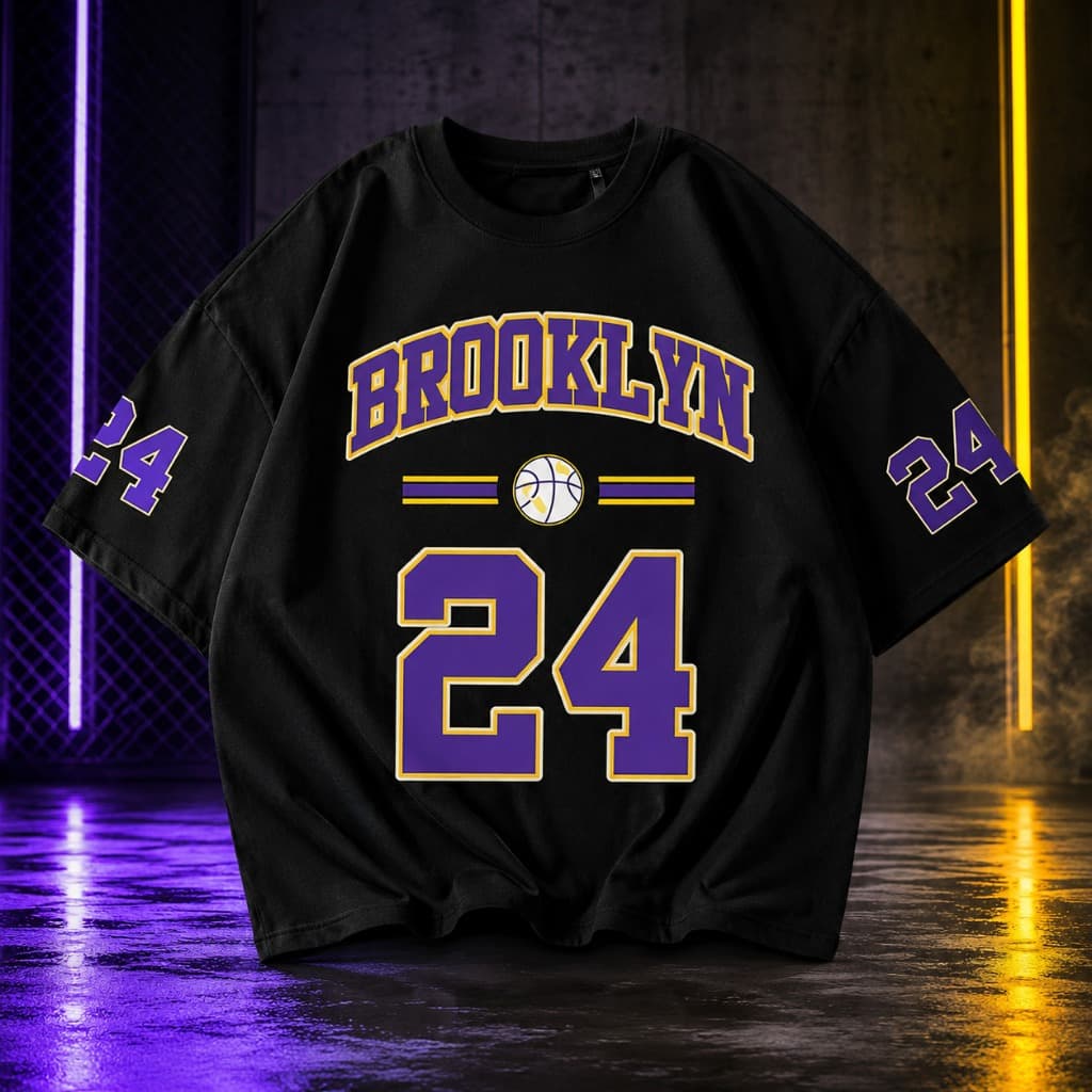 Camiseta Brooklyn 24 Unissex Estilo Jersey Basquete T-Shirt Número 24