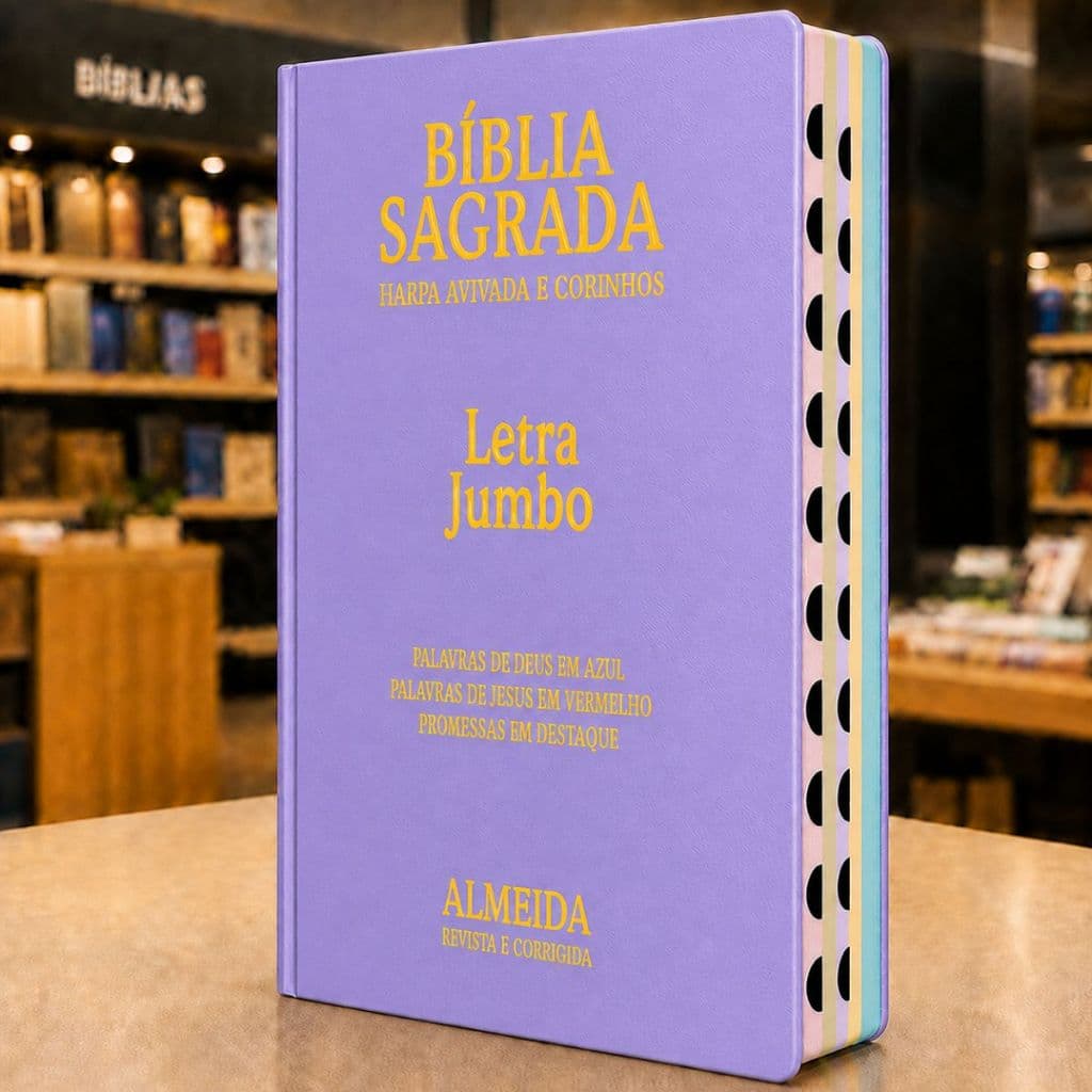 Biblia Feminina ARC | Letra Jumbo/Gigante | Harpa & Corinhos | Luxo Lilás