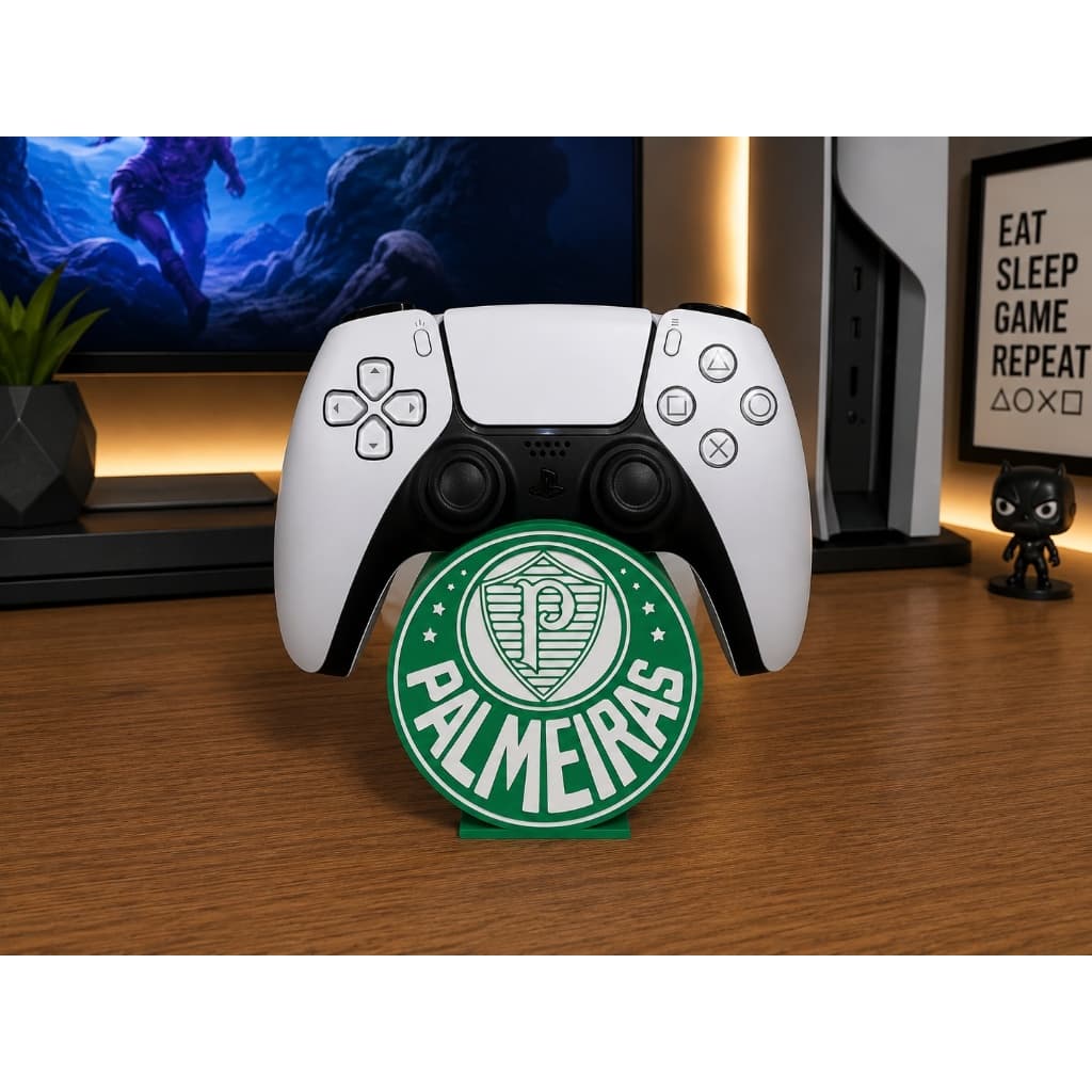 Suporte Controle PS5 Escudo Time Futebol Pameiras Verdão