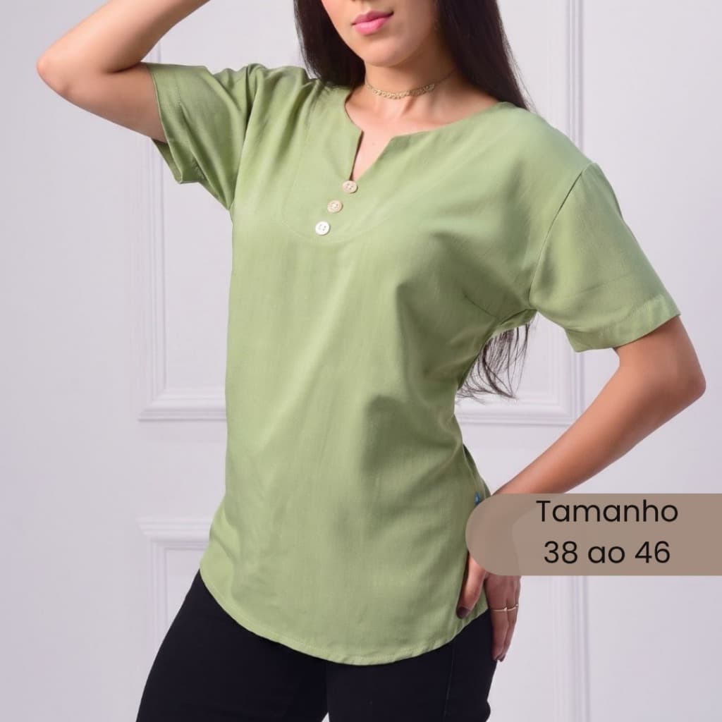 Blusa Feminina Manga Curta Estilosa LUXO