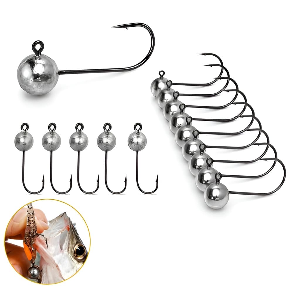 10 Jig Head aço carbono - CHUMBO COM PESO MARCADO jig head