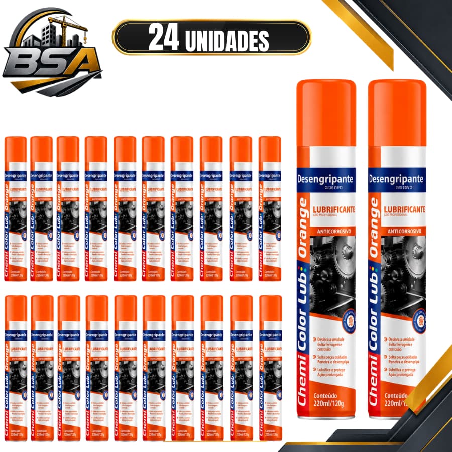 Kit 24 Desengripante Óleo Multiuso Chemicolor 250ml/120g