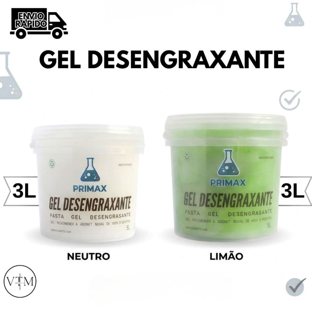 Gel Desengraxante Automotivo Remove Graxa e Óleo para Mãos Peças Motores Carros Motos Uso Profissional