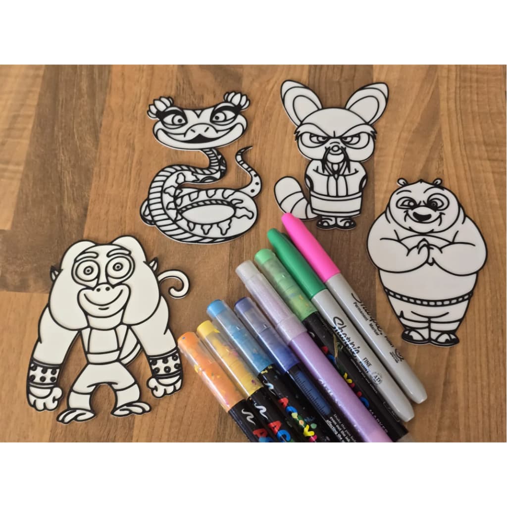 placas 3D para colorir kun fun panda