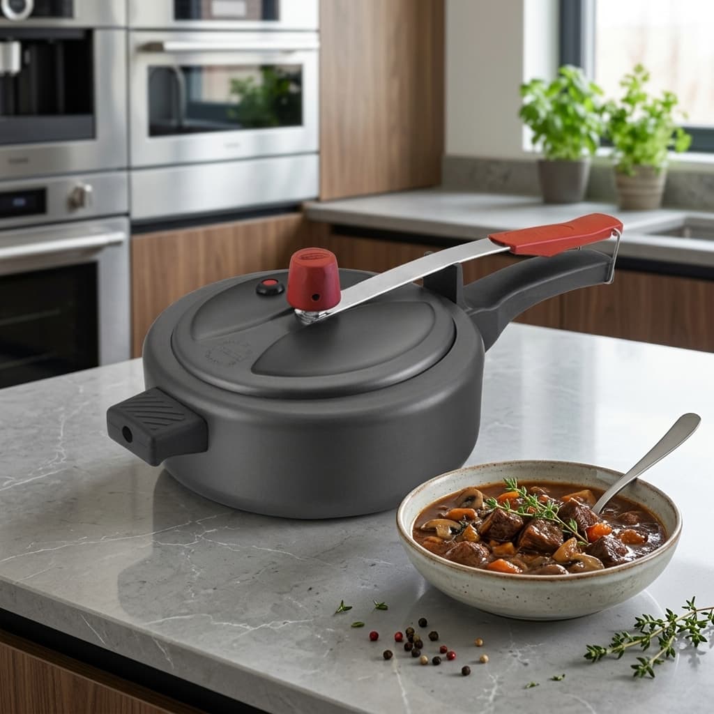 Panela de pressão baixinha antiaderente teflon garantia 1 ano Oliveira tefal INMETRO nota maxina