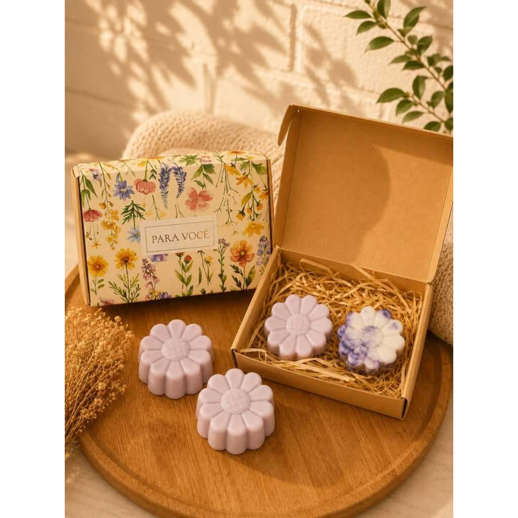 Kit 2 Sabonetes Artesanais Flores 70g | Lembrancinha | Mimo para Presente | Vibela