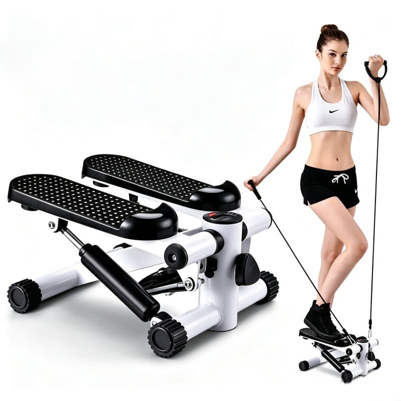 Mini Stepper Step simulador de Caminhada Ginástica com Elástico regulagem intensidade Visor LCD visiontech_