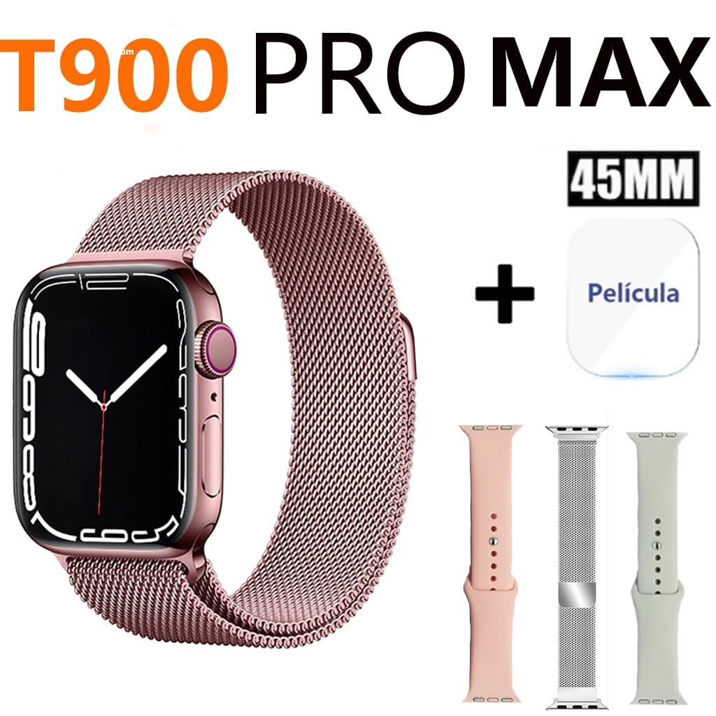 Relógio Inteligente Smartwatch T900 PRO MAX Serie 10 38mm Amoled 2 Pulseiras - Lançamento 2026