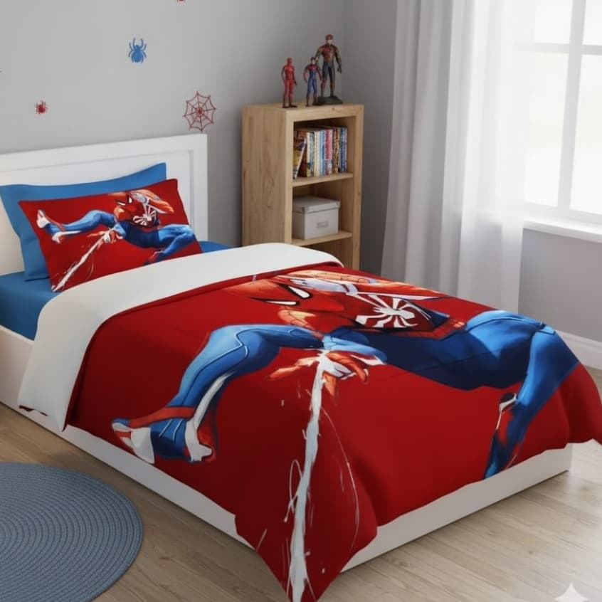 EDREDOM SOLTEIRO e QUEEN HOMEM-ARANHA Marvel Dupla Face | Spider-Man Infantil Menino Quente 2,00m x 2,50m