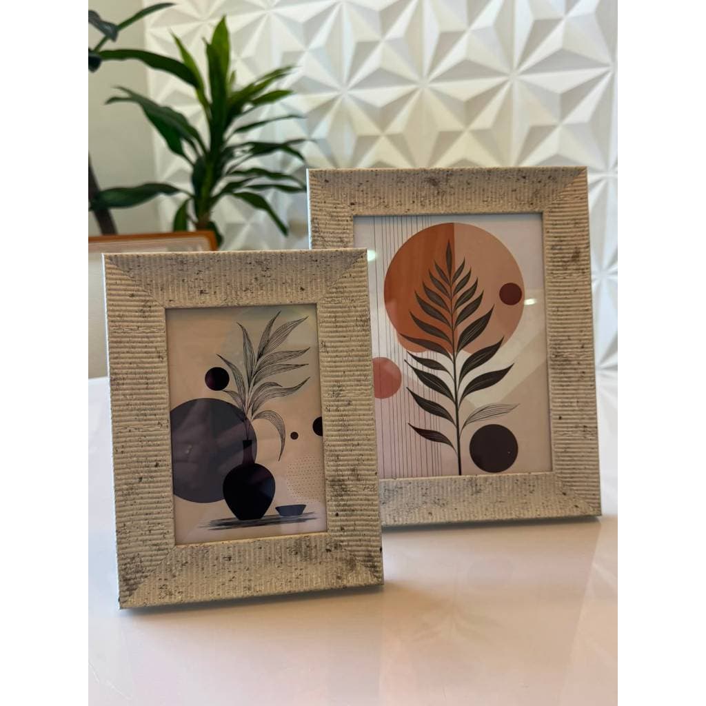 Porta Retrato Nalu 10x15 / 15x20 Mdf Visor Vidro Cinza