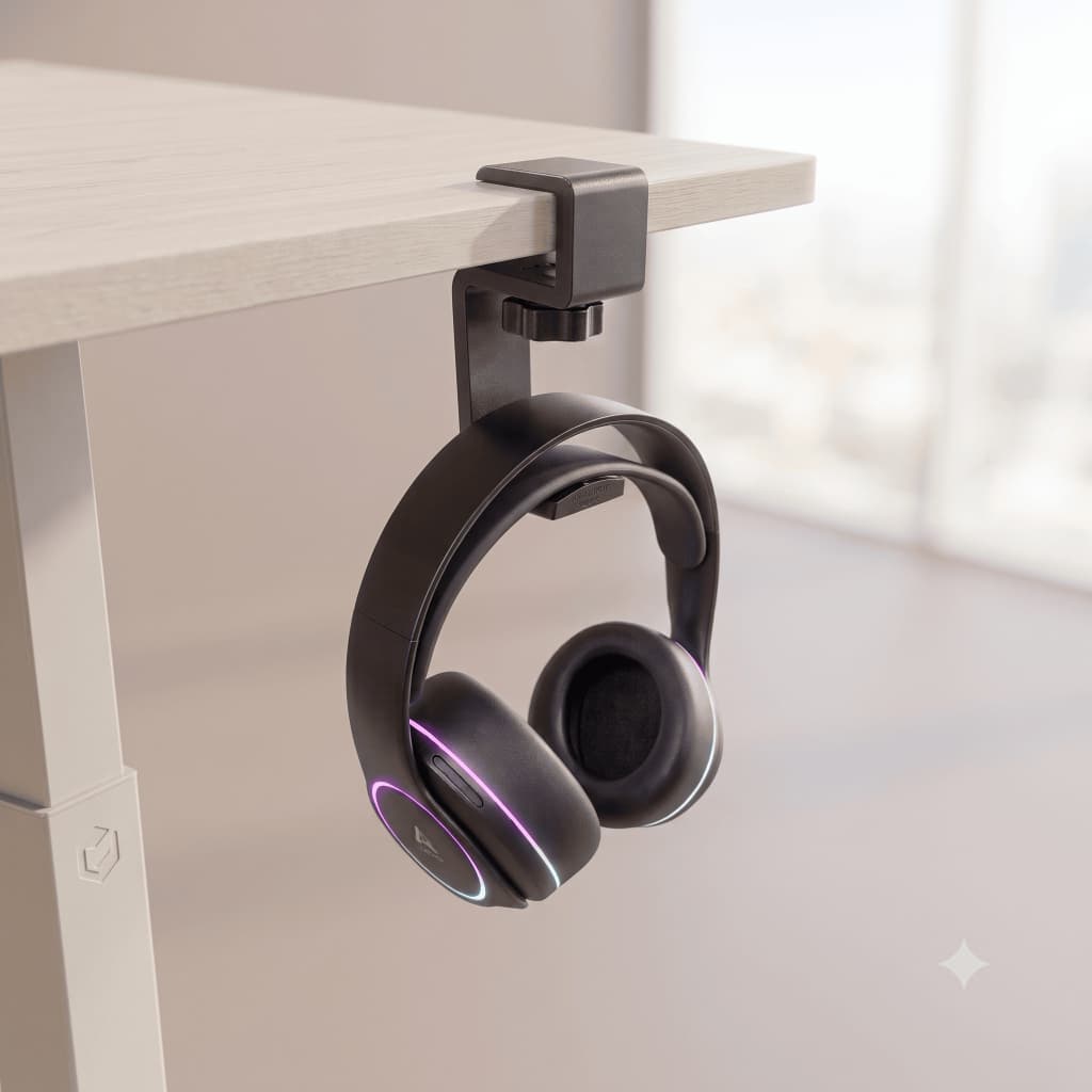 Suporte Headset Gamer Para Mesa Organizador Setup Ajustável Universal Sem Furo Fone de Ouvido
