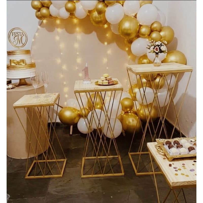 kit Teia Cruzada Treliça GG +M+PPara Decoração Festas Aniversario ferro dourada