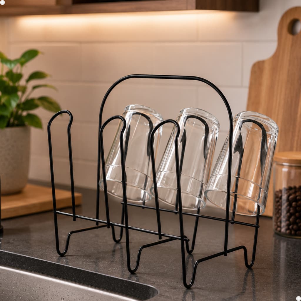 Suporte Porta Copos 6 Lugares Organizadores Cozinha Bancada