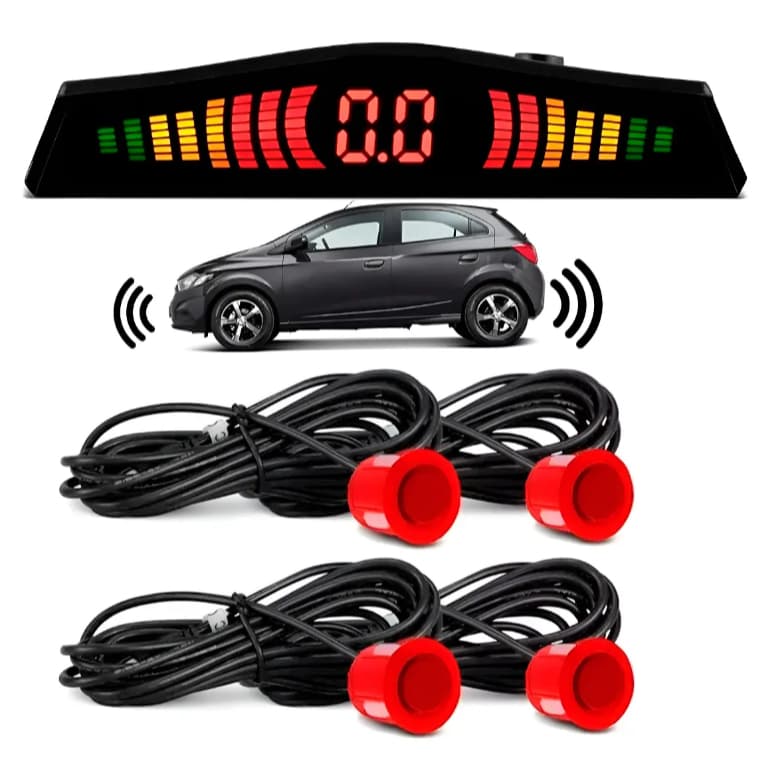 Sensor Estacionamento 4 Sensores Ré Display Led - 18,5mm