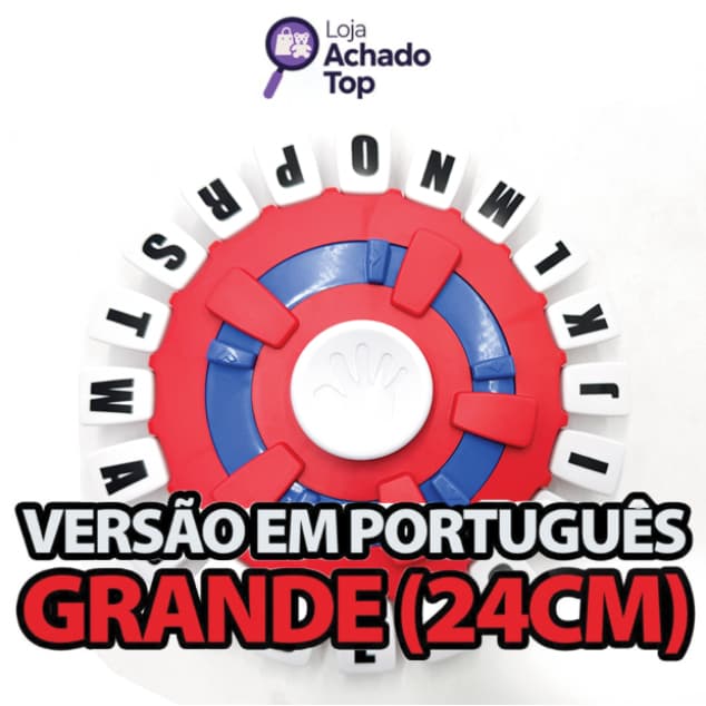 Jogo de Tabuleiro Stop que Trava Letras com Temporizador GRANDE 24cm Tipo Tapple Versão em Português