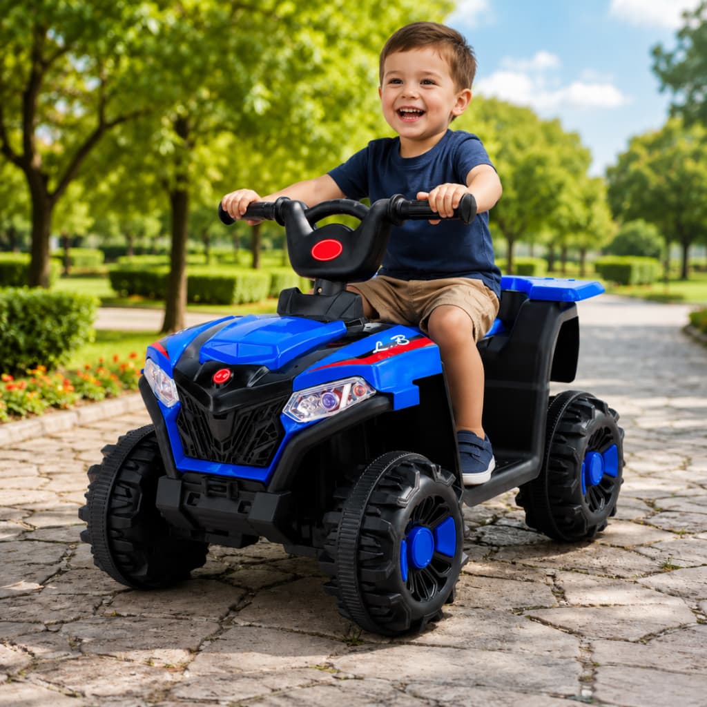 Mini Quadriciclo Elétrico Infantil 6V Zippy Toys Azul Bateria Recarregável Off Road