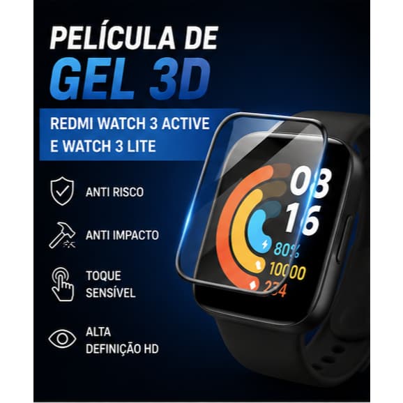 Película de Gel 3D Para Smartwatch Redmi Watch 3 Active Watch 3 Lite