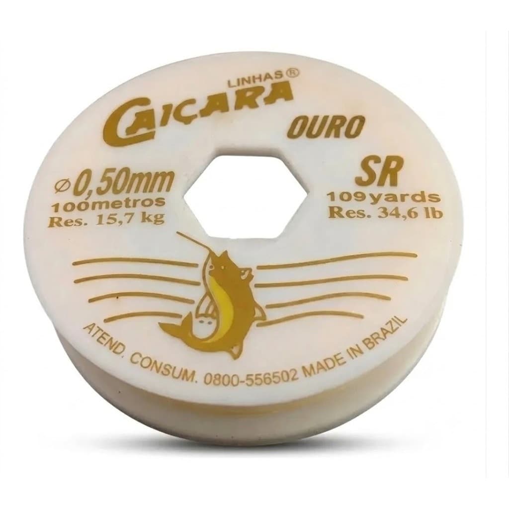 LINHA DE PESCA CAIÇARA OURO SR 0,50 MM X 100 METROS IDEAL PARA PESCARIAS CONSERTOS DE REDES E TARRAFAS E LINHADAS
