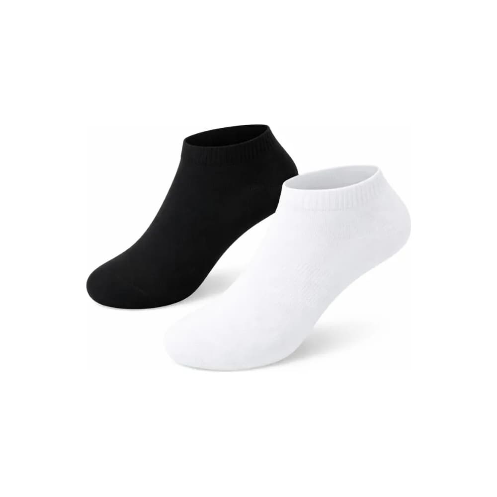 Kit com 10 pares de meias cano curto unissex preta e branca tamanho unico