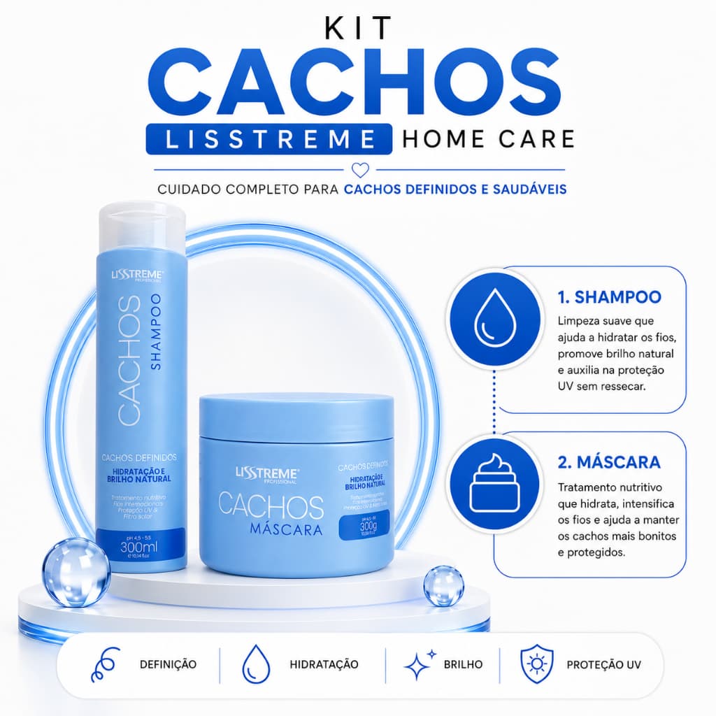Kit Shampo + Mascara Cachos Lisstreme 300ml