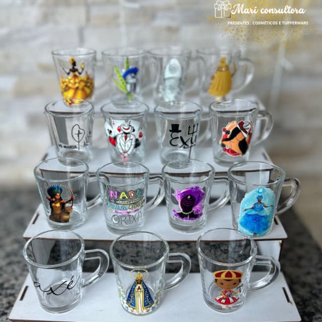 Caneca Xicaras de vidro personalizada  Orixás / Entidades umbanda candomblé