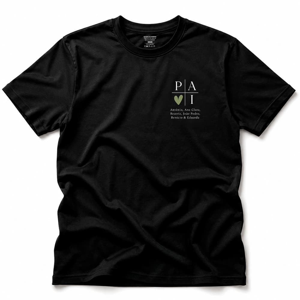Camiseta dia dos Pais  Camisa Pai Avô Personalizada Com Nomes | 100% Algodão Premium