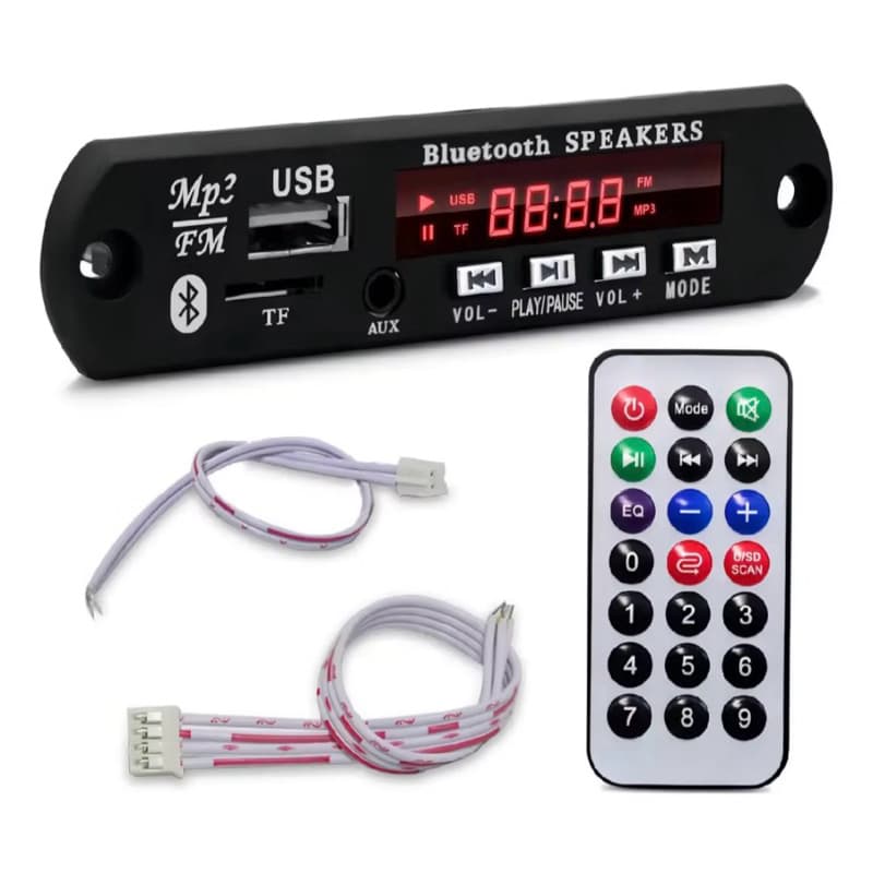 Placa Decodificadora nao amplificada Usb P/ Caixa Ativa Mp3 Fm Aux Bluetooth controle  hs-747D