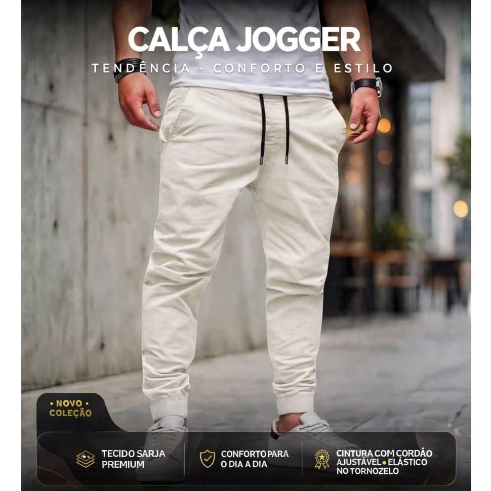 Calça Jogger Off-White Premium Look Pronto em Segundos com a Nova #PPROMOÇÃO